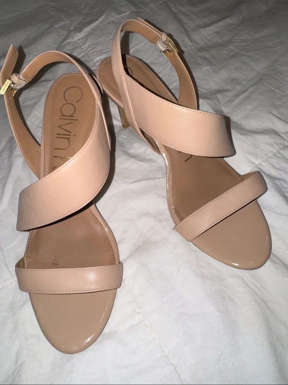 Calvin Klein Nude Slingback Heels